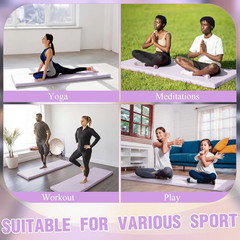 Thick Foldable Yoga Mat with Carry Strap, 72″X24″ Non-Slip Portable Foam Gym Mat