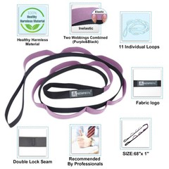 HalfElastic Stretch Straps with 11 Loops, Stretching Strap for Physical Thera…
