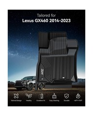3W Floor Mats for Lexus GX460 2014-2023 (only for 7 seat), TPE All Weather Cu…