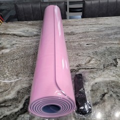 SAEEPABUL 32″ Wide Micro-X Thick Yoga Mat Non Slip W Carry Strap Pink/ Blue