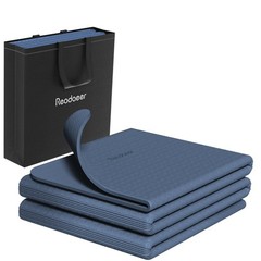 Foldable Yoga Mat for Travel Folding Yoga Mat 6mm Thick with Carrying Bag, No…