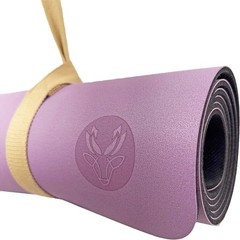 Premium PU Yoga Mat, 4.5mm Non Slip Natural Rubber Exercise Mat with Strap for