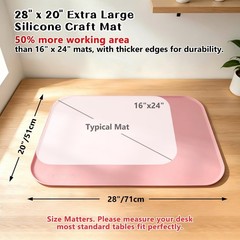 Foepoge Silicone Mat with Edge Pink 28″x20″