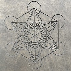 Sadhu board with Copper nails “Metatron’s Cube”, Foot massage Reflexology