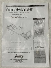 AeroPilates Reformer Pilates Owner’s Manual 55-4379 55-4380 Assembly Instruction