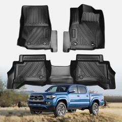 All Weather TPE Floor Liner Floor Mats Compatible With Tacoma 2024 Auto Accessor