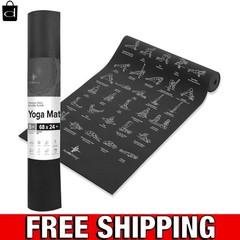 Large 5mm Thick Yoga Mat for Men and Women – Printed Poses for Workouts