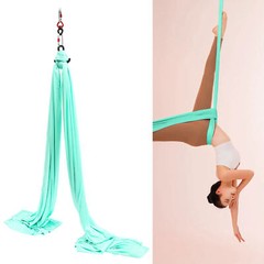 6M Aerial Yoga Sling Hammock Kit with Carabiners Green Polyester 440LB Capacity