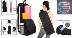 Yoga Mat Bag Carrier Side Mesh Zipper Pocket Exterior Wet Compartment Lightwe…