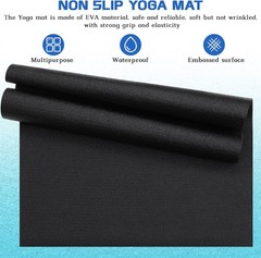 Fitness Mat Riakrum 20 Pack Non Slip Exercise 68×24 Black with Strap