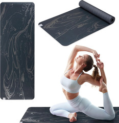 Gaiam Dry-Grip Yoga Mat – 5Mm Thick Non-Slip Exercise & Fitness Mat for Standard