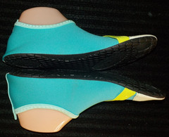 FITKICKS Live Well Foldable Classic Active Yoga Water Shoes LARGE Turquoise *EUC