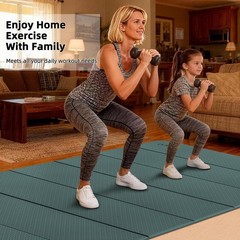 Large Yoga Mat, 74″x47.2″ Extra Wide & Long Foldable Yoga Mat, 0.4″ Thick Fol…