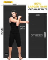 Yoga Mat for Women and Men, Extra Long and Wide Exercise 84″ x 30″ x 6mm Black