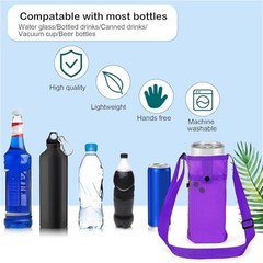 Water Bottle Sling Holder with Adjustable Shoulder 11 x 4 Inch 8 Bright Colors