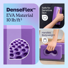 Deep-Zen® Yoga Blocks Wrist Support; Yoga Blocks 2 Pack with Knee Pads and Strap