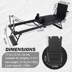 Pilates Reformer, Foldable Reformer Pilates Machine for Home Use,Professional