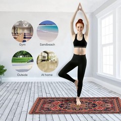 Kigai Yoga Mat Red Persian Design Fitness Mat Eco-Friendly Non Slip Portable …
