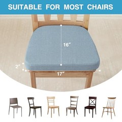 Chair Cushions for Dining Chairs Set of 4, Non Slip Kitchen 4 Pack Light Blue