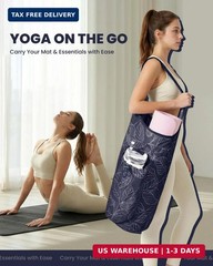 sportsnew Yoga Mat Bag for Women with Drawstring Pocket & Inner Pocket, Large Op