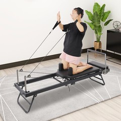 Pilates Reformer,Dpiolrcag Foldable Pilates Machine & Equipment for Home Black