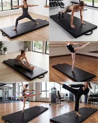 6x2ft 4-Fold Thick Gymnastics Mat Folding Exercise Mat with Handles for Yoga