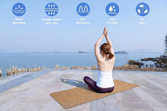 Luxury Cork Yoga Mat – Natural Organic Cork & Eco-Friendly TPR – Perfect Size (7