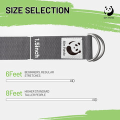 Adjustable Cotton Yoga Strap for Stretching, Flexibility & Pilates Workouts