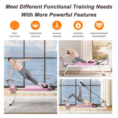Pilates Reformer Machine For Home Gym Workout, Foldable Pilates Equipment