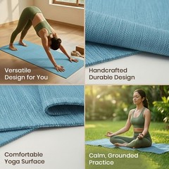 LFH Home Handmade Cotton Yoga Mat Cotton Rug For Exercise, Workout, Fitness -…