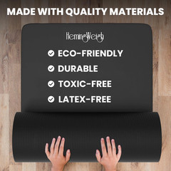 1 Inch Extra Thick Non Slip Yoga Mat – Exercise Mats for Home Workouts, Black (7
