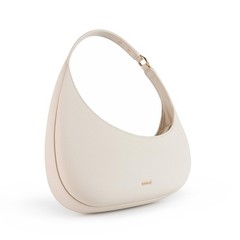 Women’s Small Crescent Shoulder Bag, Mini Vegan Leather Hobo Purse with Zi
