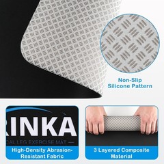 Enhanced Stability Non-Slip Mat for Under Desk Exercise Equipment – Black