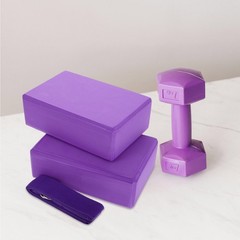 3Pcs Compact Eva Yoga Blocks and Durable Strap Set for Yoga Pilates Workouts