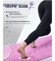 SAEEPABUL 32″ Wide Micro-X Thick Yoga Mat Non Slip W Carry Strap Pink/ Blue