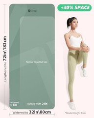 Yoga Mat – Premium 7mm Thick Exercise Mat, Anti-Tear 32” Extra Pale Green