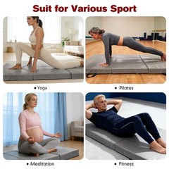 3inch Thick Workout Mat,6 * 2.5ft Extra Thick Wide Folding Yoga Mat, Tri-Fold…