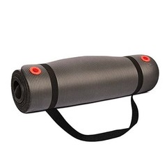 1/2 Inch Non-Slip Exercise Mat with Carry Strap for Men & Women 56-Inch Black