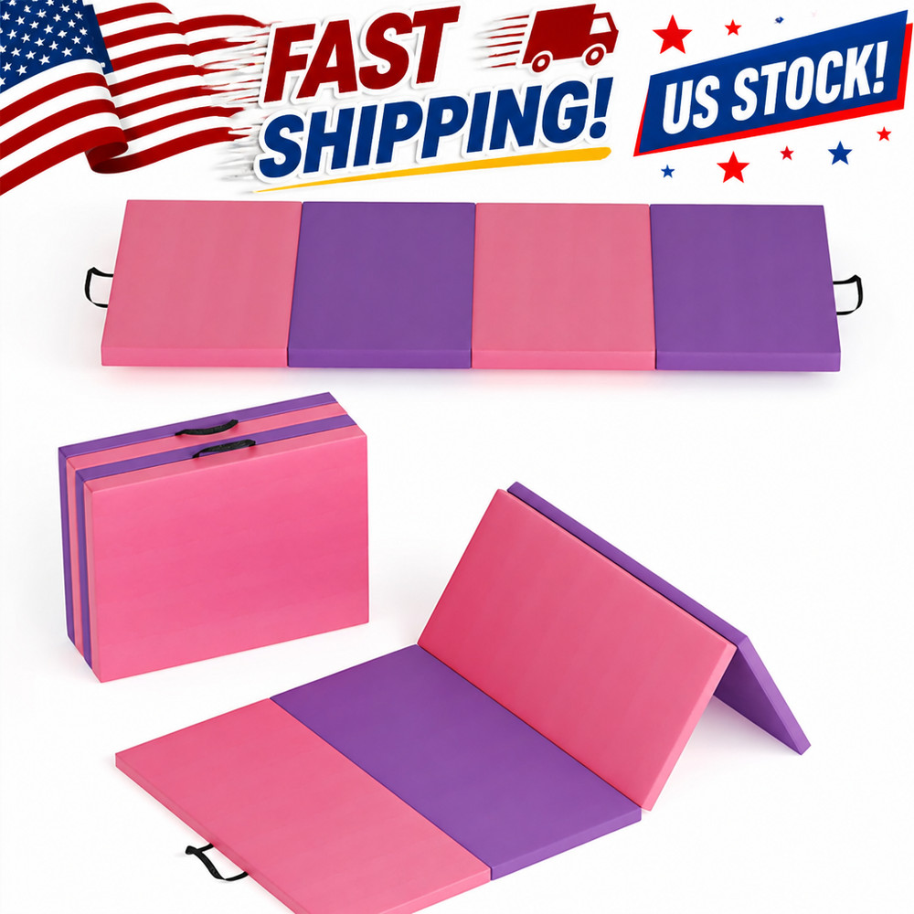 Folding Gymnastics 4 Panels 2″ Thick High-density Epe Foam Pu Leather Mat