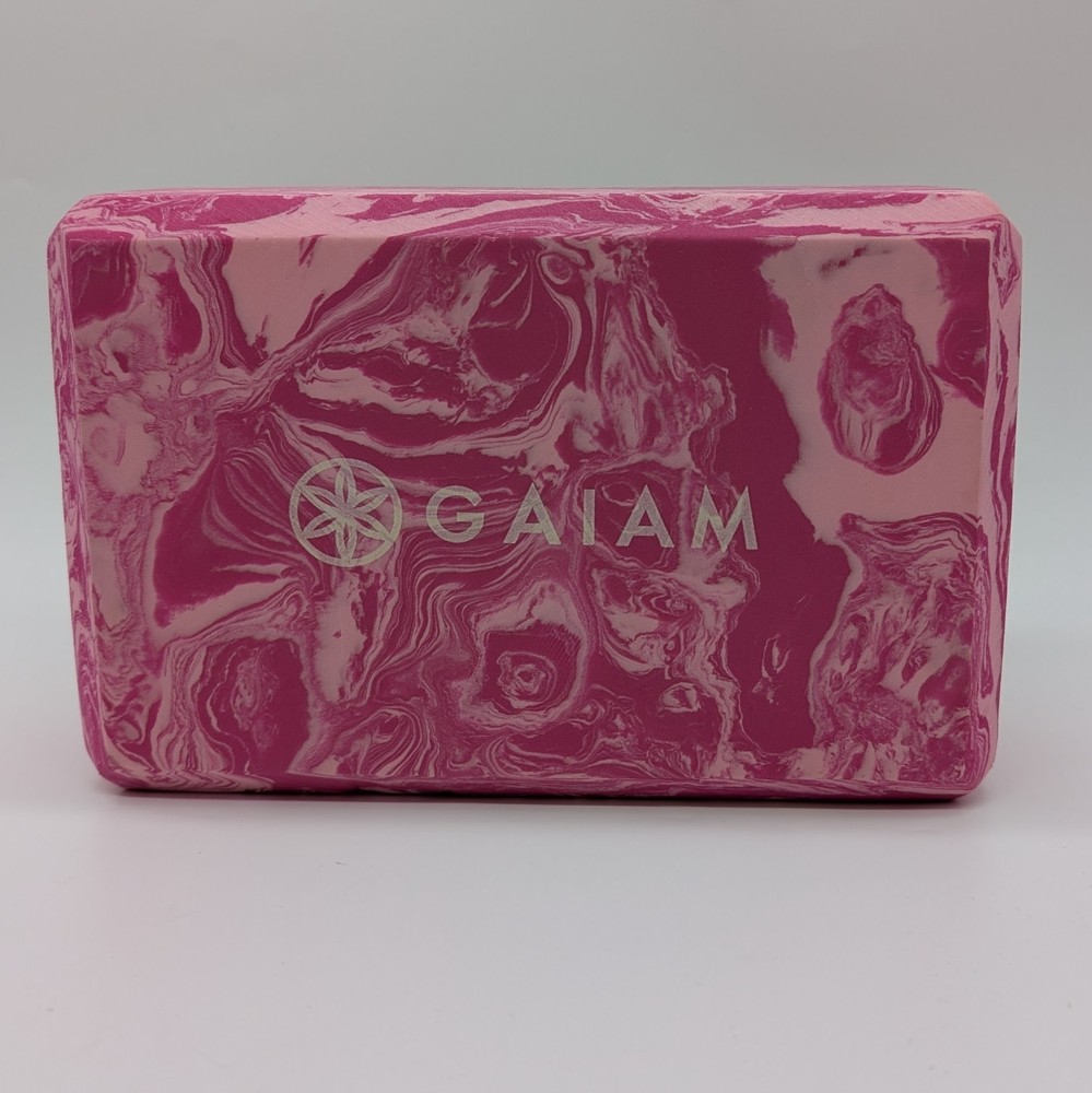 Gaiam Foam Yoga Block Non-Slip 8.5”x 6″ x 4″ pink stretch Brick Lightweight