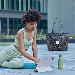 Yoga Bags for Women with Yoga Mats Bags Carrier Carryall Canvas Tote for Leaf