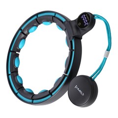5907695558418 HHM17 HULA HOP BLACK/TURQUOISE Z MAGNESAMI I OBCIĄŻNIKIEM + LICZNI