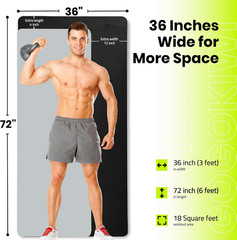 EXTRA WIDE YOGA MAT FOR MEN&WOMEN (72″L X 36″W) NON- SLIP FITNESS & EXERCISE MAT