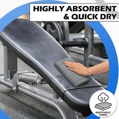 HOMERHYMRE Microfiber Workout Towels, 3 Pack Grey Gym Sweat Sports Towel for