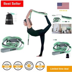 Superior Quality Stretch Strap: Non-Elastic, 10 or 12 Loops for Yoga and Pilates