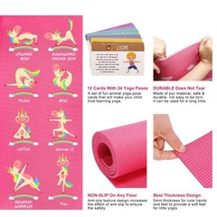 Unicorn Kids Yoga Mat Set -Non-slip Exercise Mats with Fun Prints -12 Mindful…