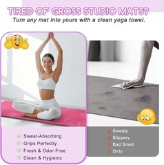 Yoga Mat Towel, Extra Thick (600GSM) Soft Hot Yoga Towel, Non-Slip and Sweat