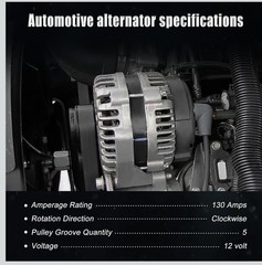 Altemnator Compatible with Cruze 2016-2019 1.4L L4, 2016-2020 Malibu 1.5L L4.