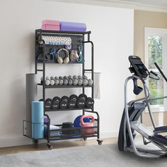Taller Home Gym Storage Organizer, Yoga Mat Storage Rack with Hanging Board, Exe