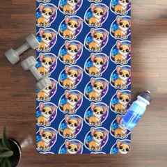 Cute Chihuahua Yoga Mat -Blue Galaxy